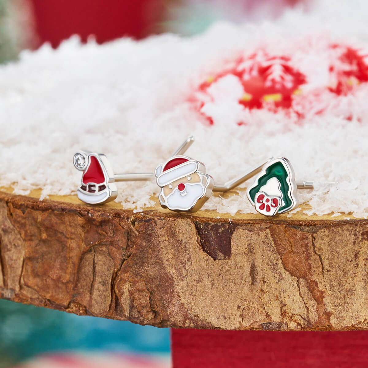 3PCS Christmas Santa/Hat/Tree Nose Studs Pack