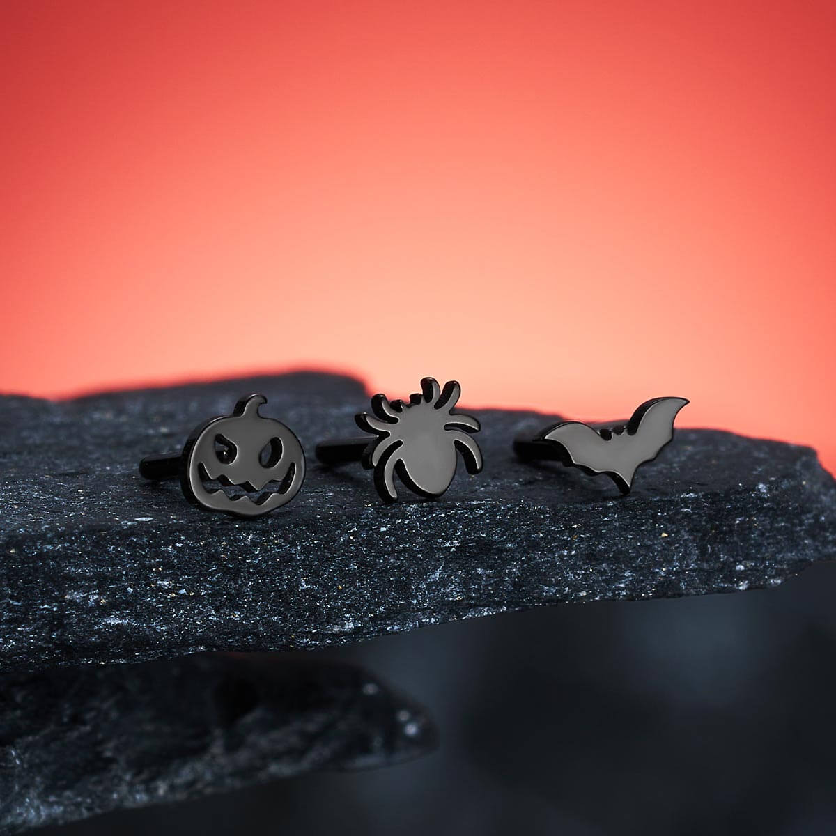 3PCS Bat/Pumpkin/Spider Nose Studs Set