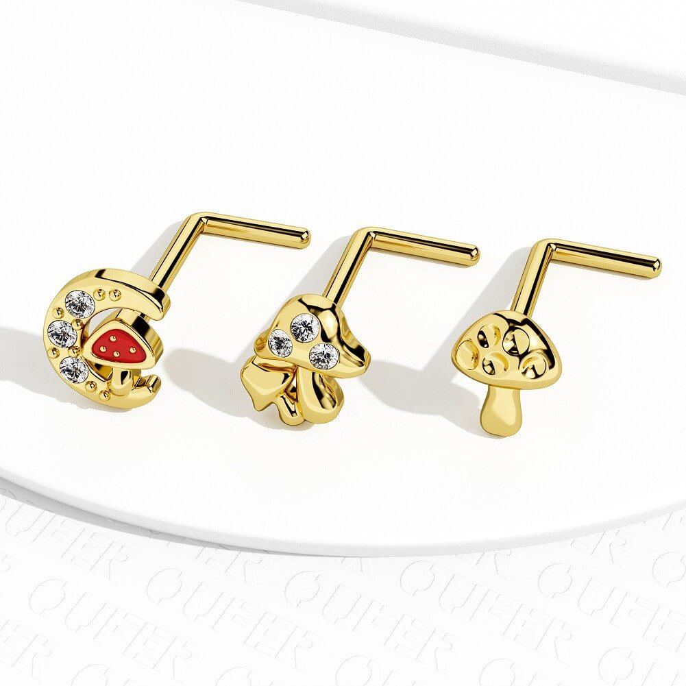 3PCS Mini Mushroom Nose Ring Set