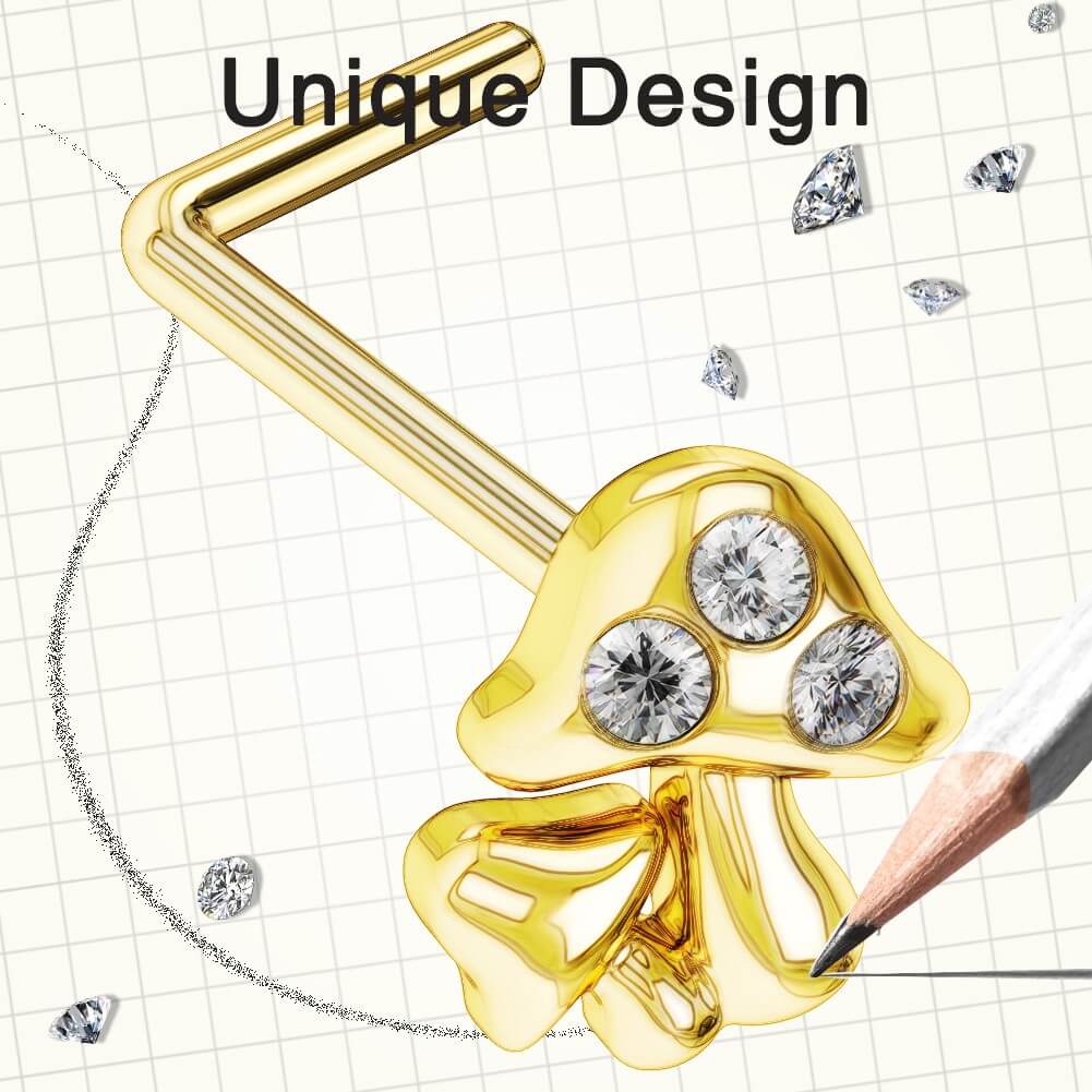 3PCS Mini Mushroom Nose Ring Set