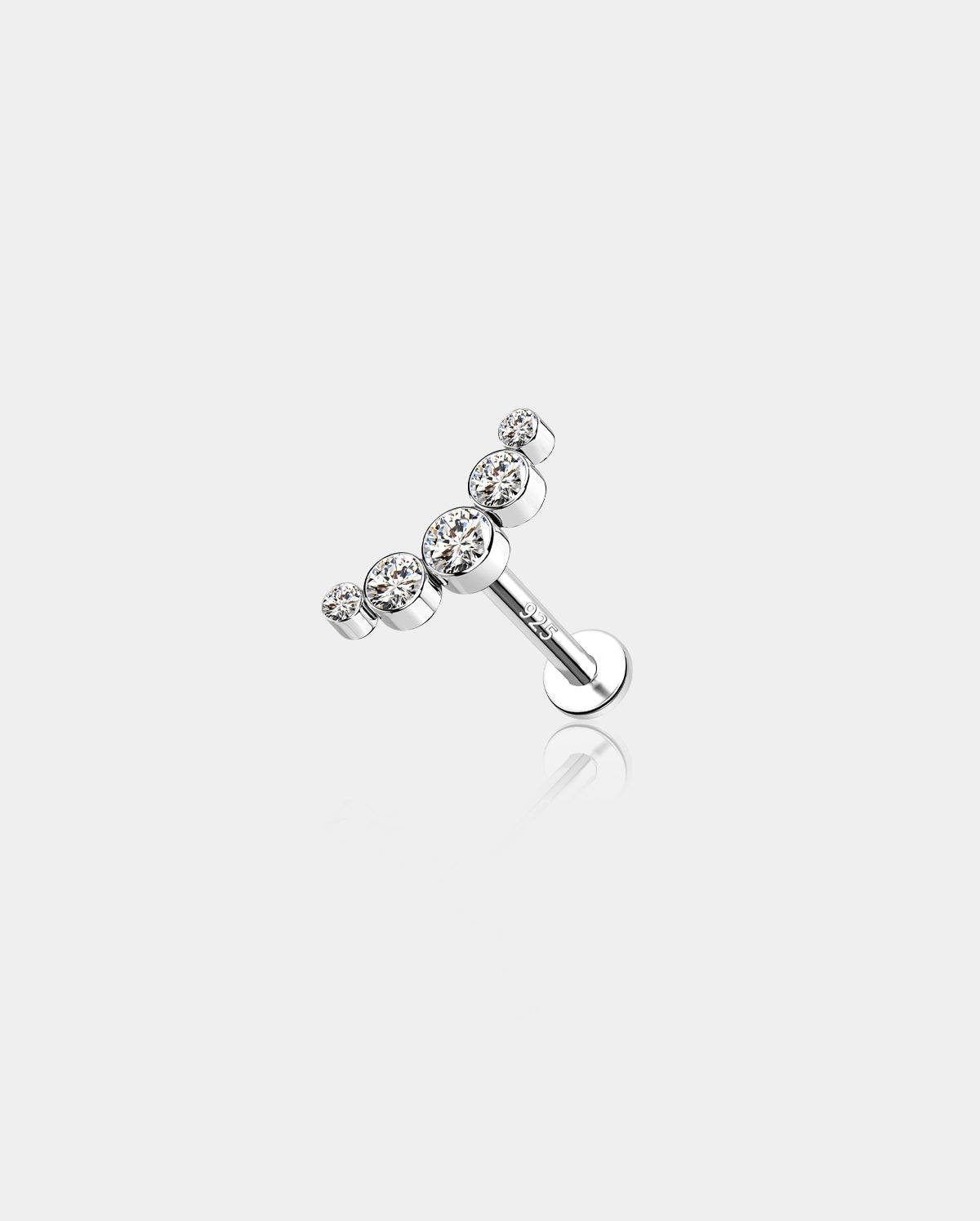 Arc CZ Internally Threaded S925 Helix Stud