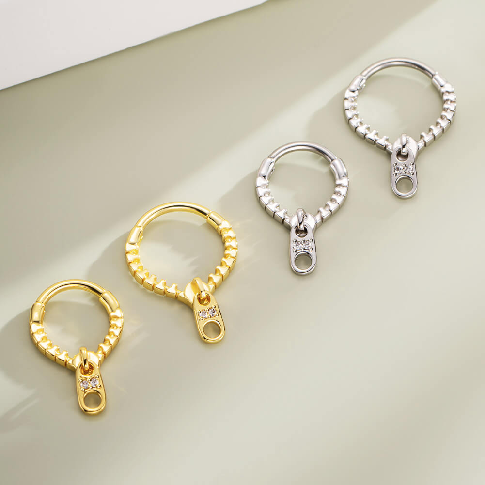 Zipper Style Clicker Septum Ring