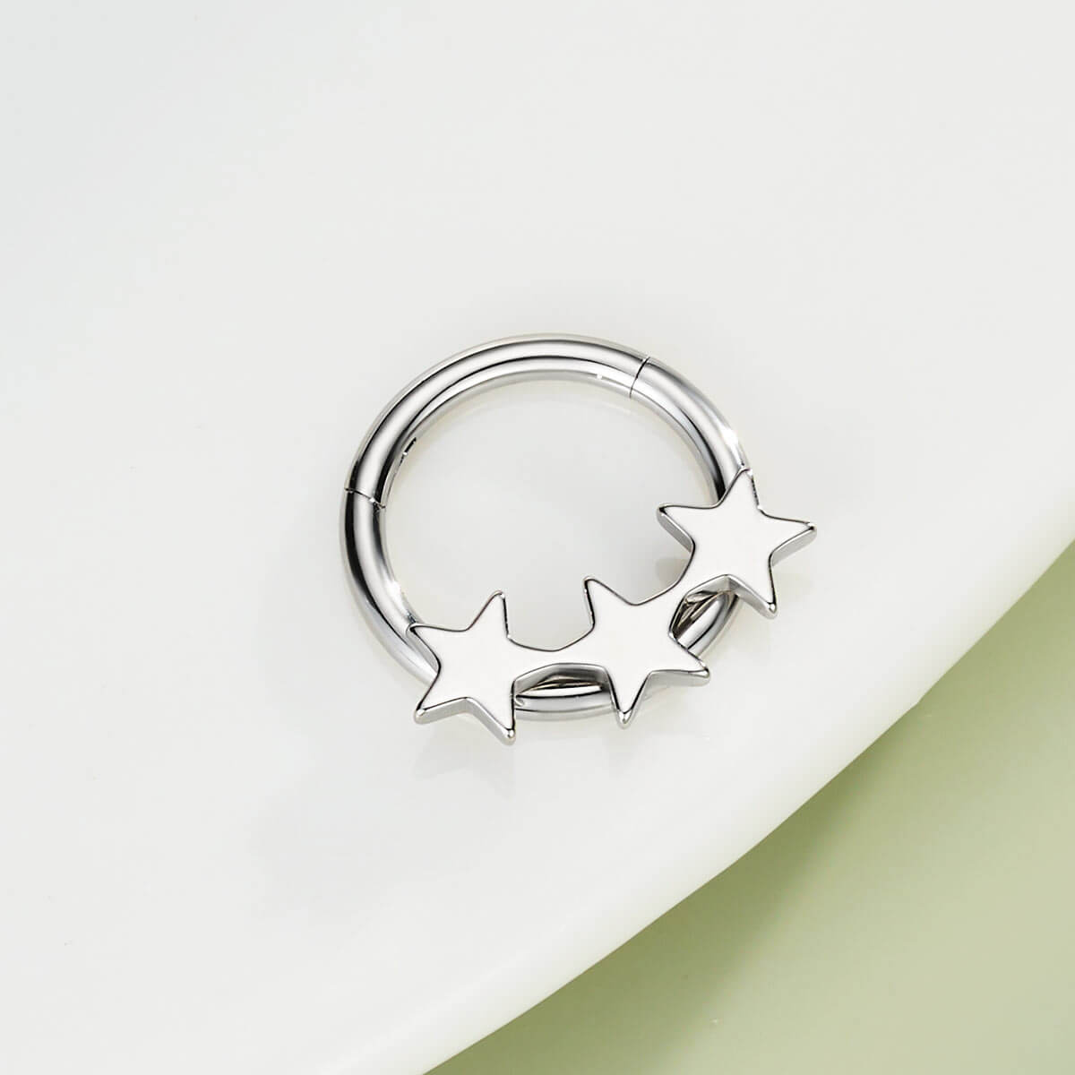 Alligned Triple Star Daith Septum Ring