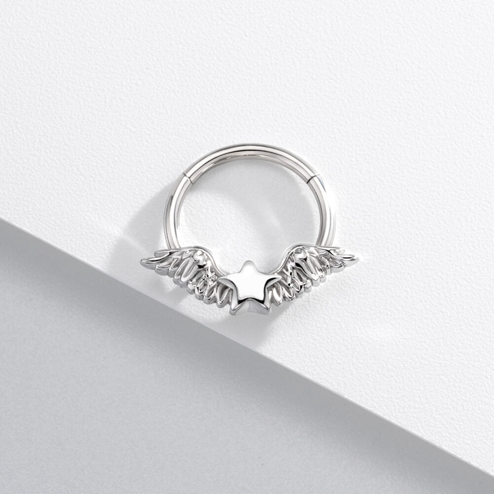 Wings & Star Hinged Segment Septum Ring