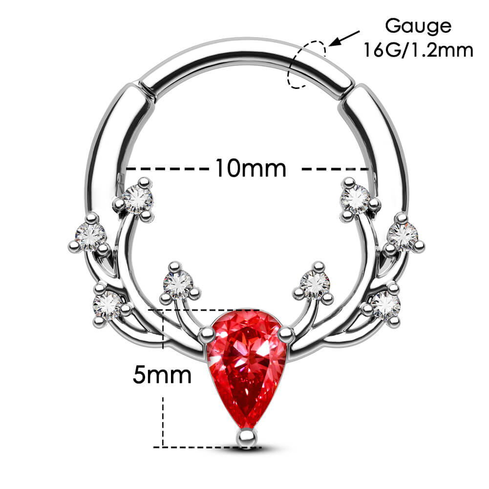 Antler Colorful Gemstone Septum Ring
