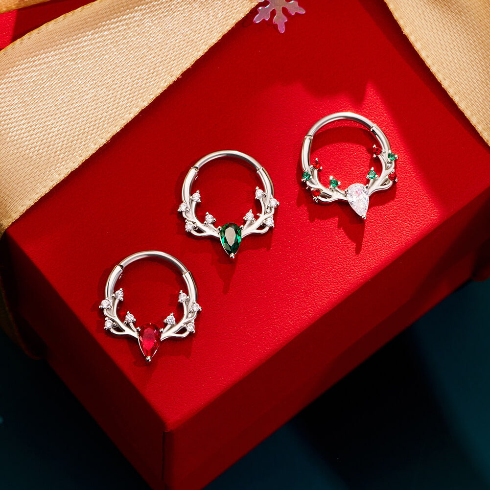 Antler Colorful Gemstone Septum Ring