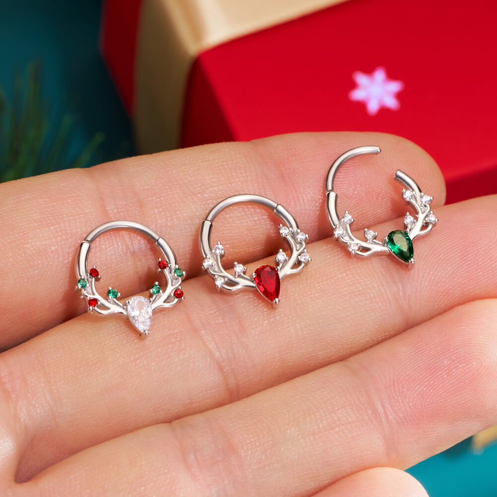 Antler Colorful Gemstone Septum Ring