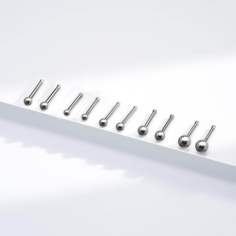 2PCS Titanium Ball Nose Stud Pack