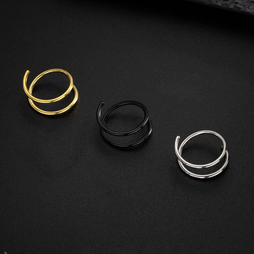 2PCS Titanium Spiral Nose Rings