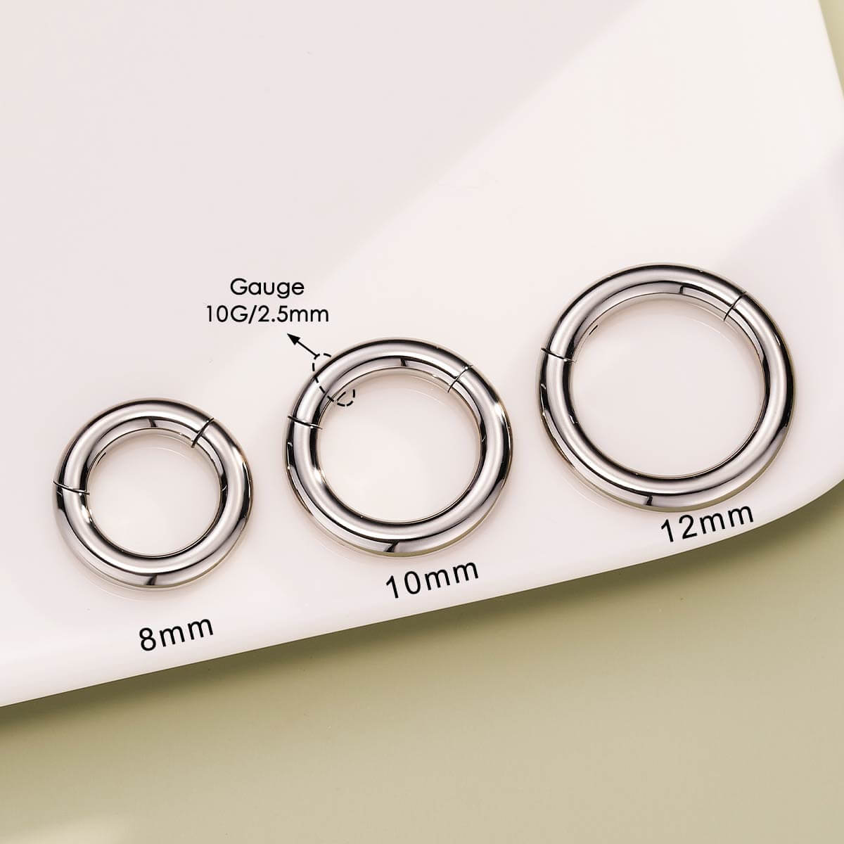 10G Septum Ring Titanium Hinged Segment Hoop