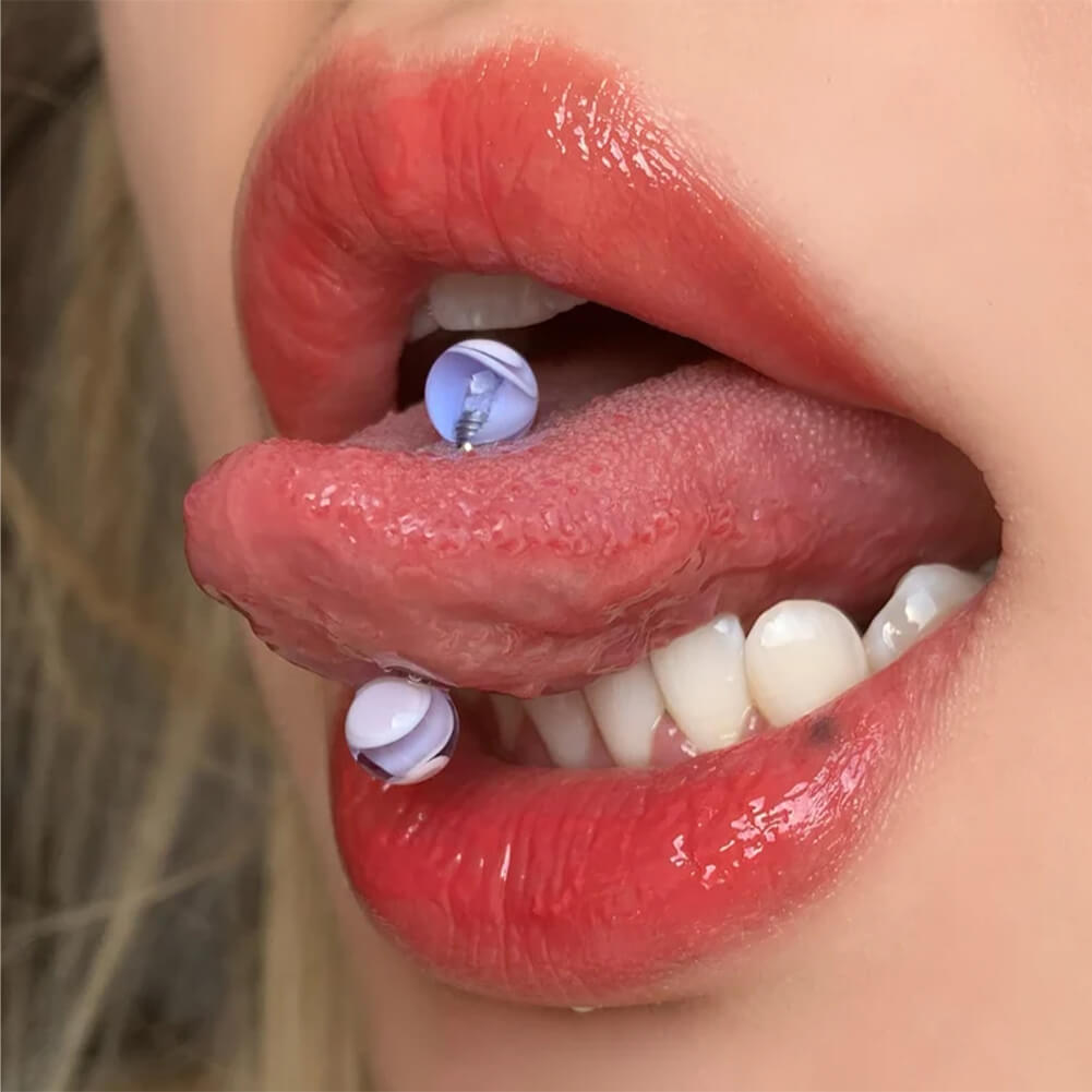 5PCS Macaron Color Acrylic Tongue Barbell Set