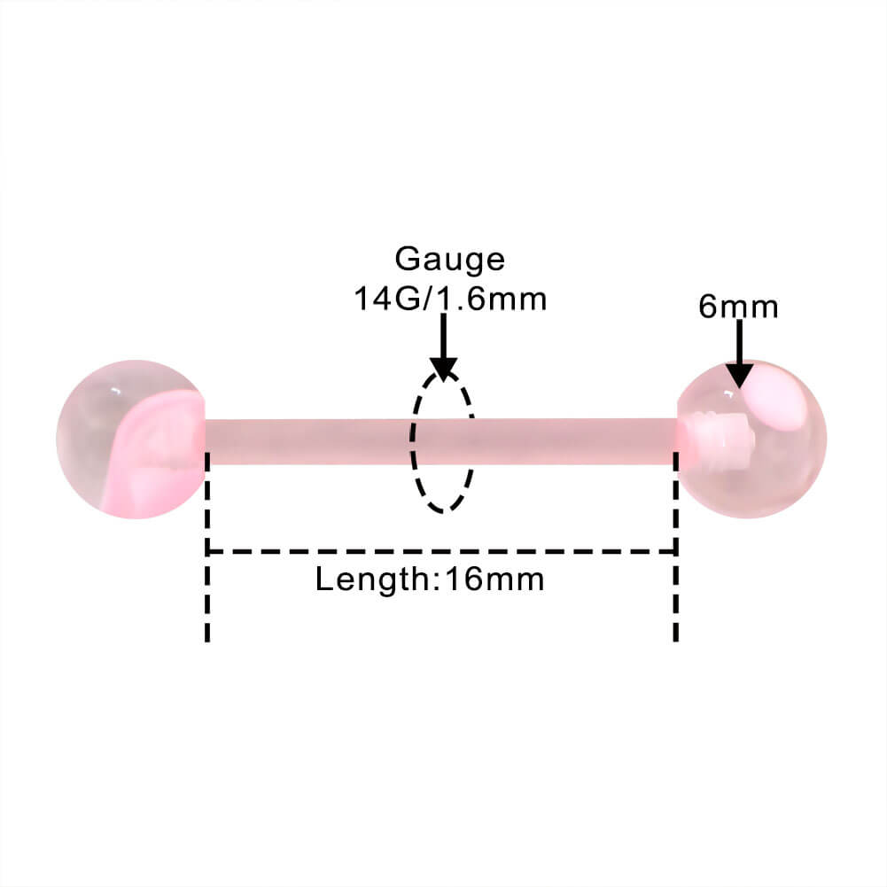 5PCS Macaron Color Acrylic Tongue Barbell Set