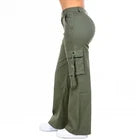Plus Size High Waist Multi Pockets Cargo Pants