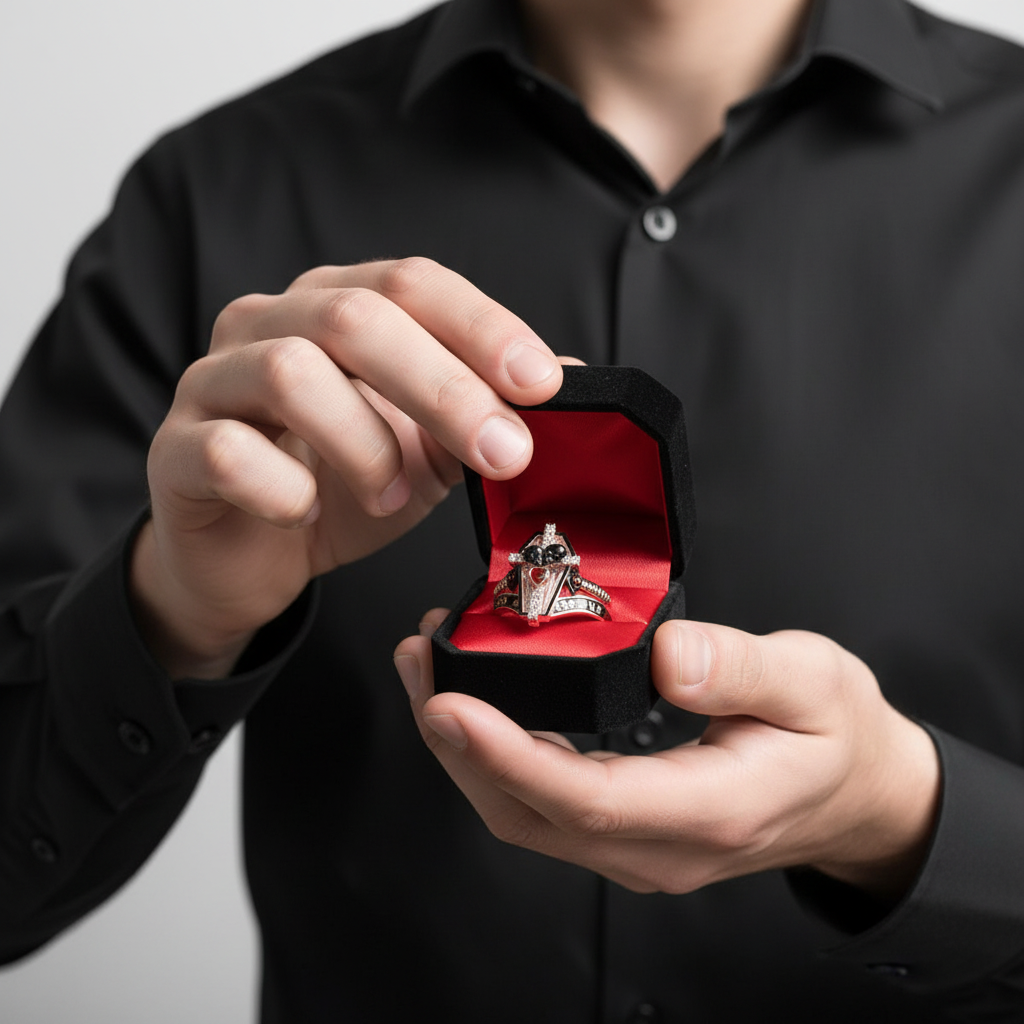 Only Death Can Separate Us Coffin Cut Diamond Wedding Rings