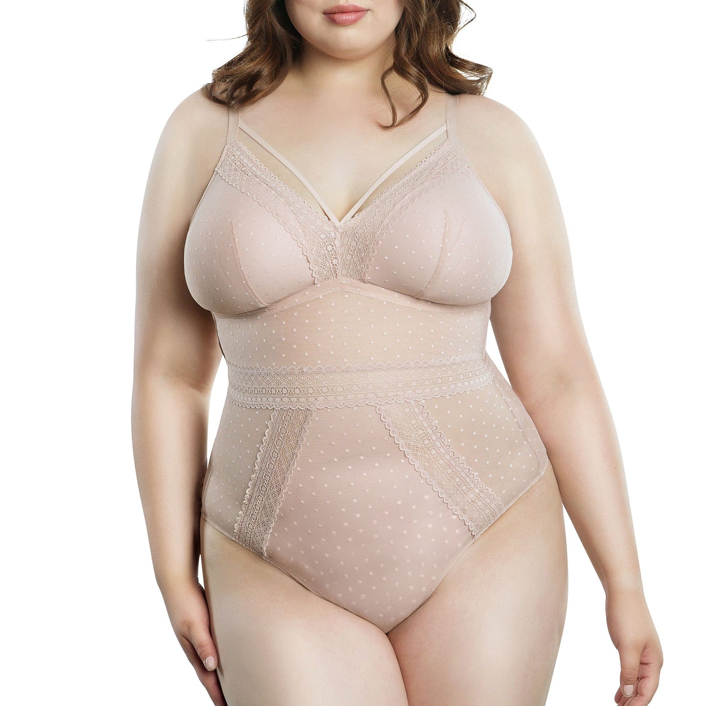 PARFAIT Mia Dot P6017 Women's Sexy Wire-free Bodysuit Lingerie - Cameo Rose