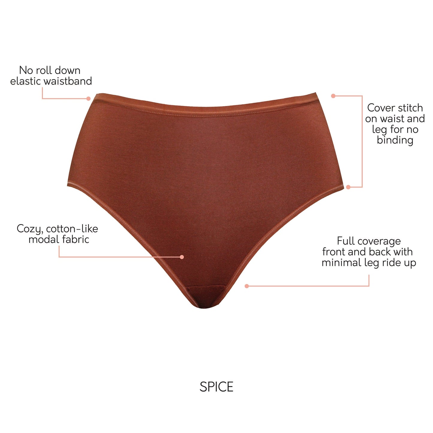 PARFAIT Cozy Brief PP5032 Cotton Like Fabric Full Coverage - Spice