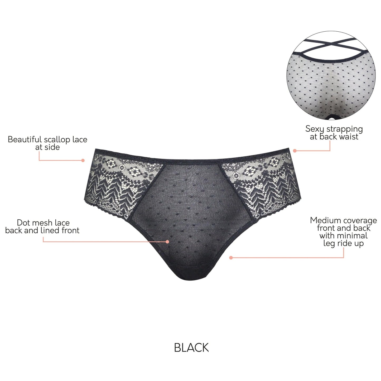 PARFAIT Mia P5955 Medium Coverage Hipster - Black