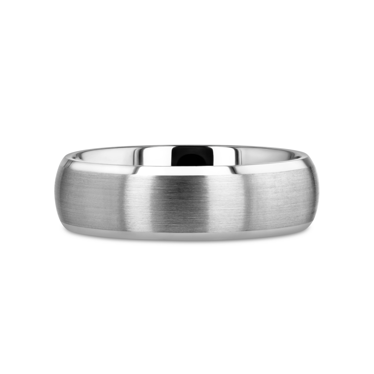 POLARIS Domed Brushed Finish Tungsten Ring with Polished Bevels - 6mm or 8mm