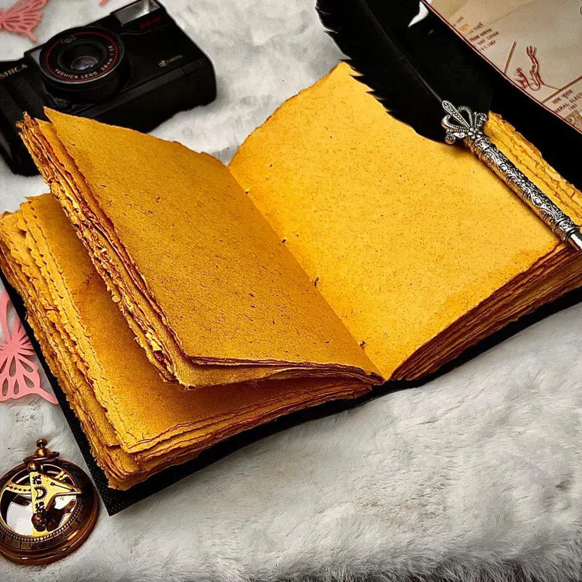Leather Journal Blank Vintage Notebook