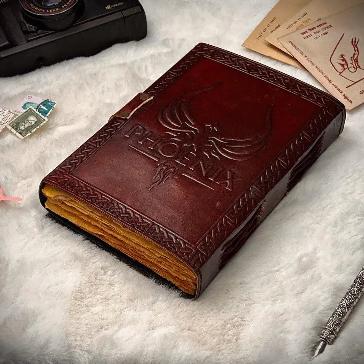 Leather Journal Blank Vintage Notebook