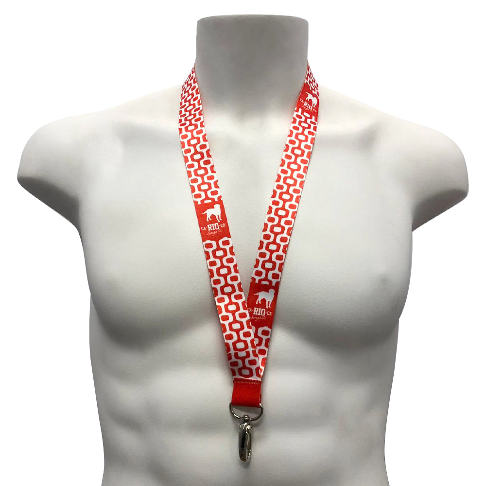 LOGOTIPO LANYARD Black, Blue, Red And White - Keychain Holder