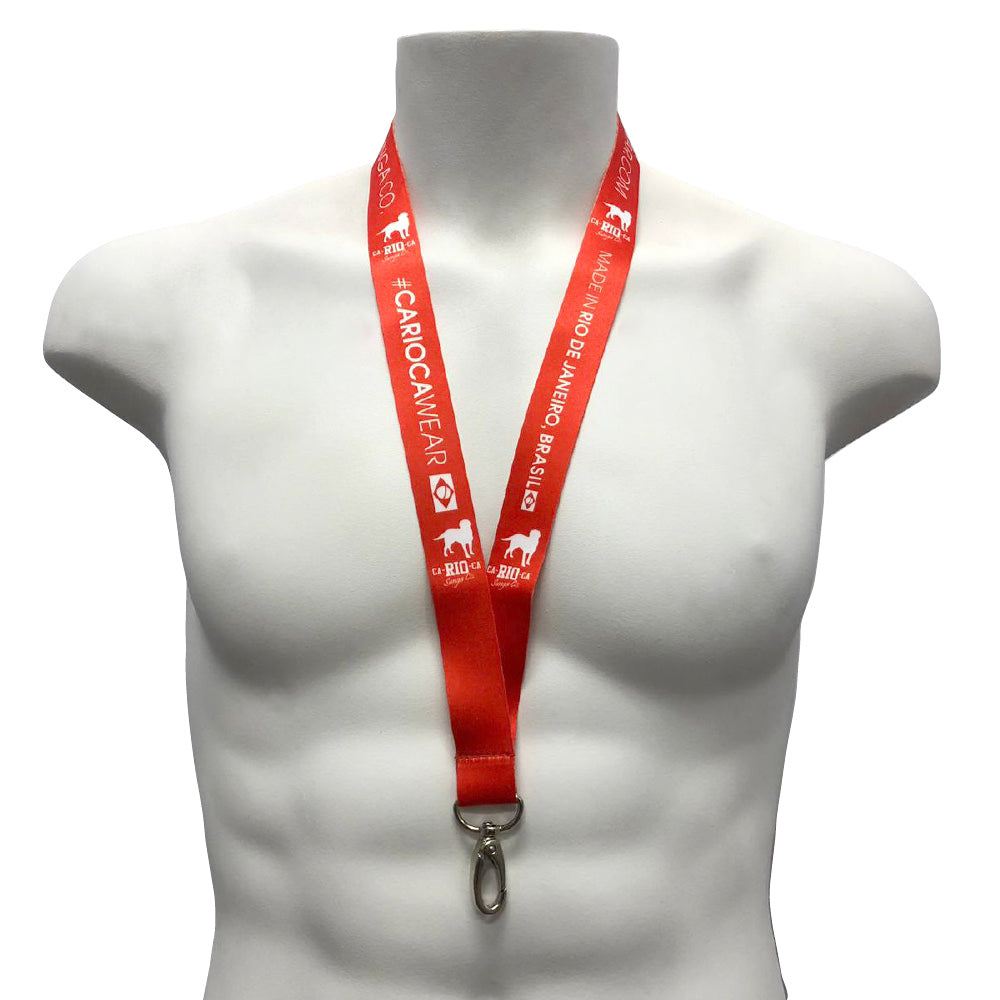 LOGOTIPO LANYARD Black, Blue, Red And White - Keychain Holder