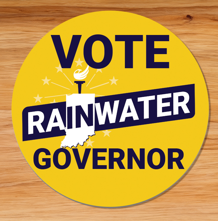 VOTE Rainwater Governor Buttons (Gold) large 2.2'' (5-pack)