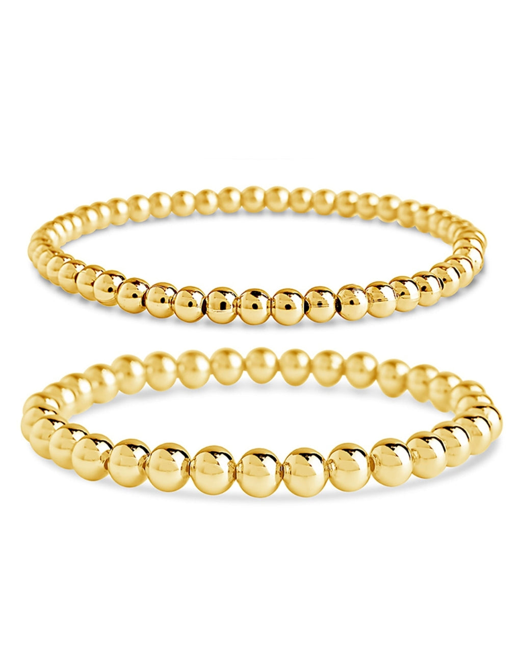 Sterling Silver Beaded Stretch Bracelet Sets