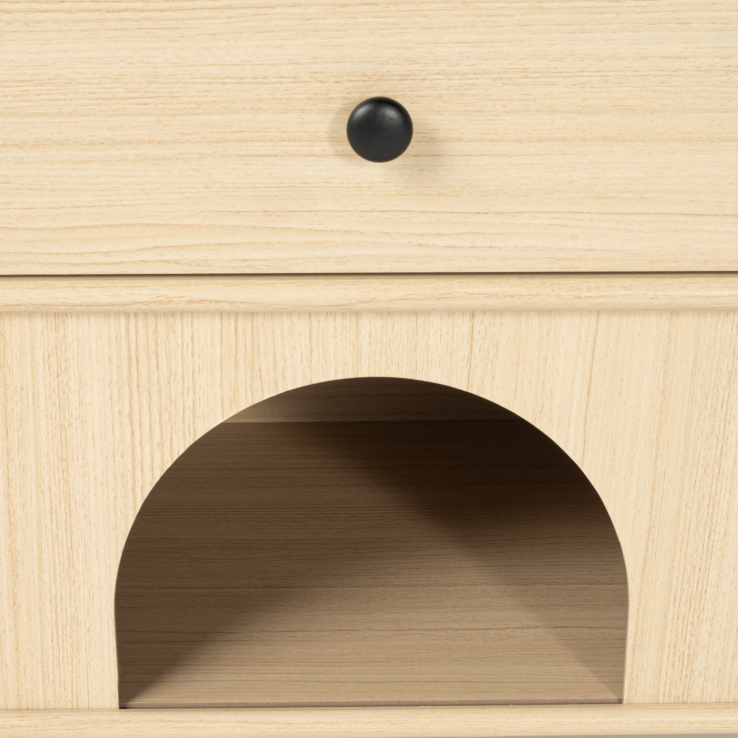 Travis Modern Natural 22-inch Side Table with Pet-Friendly Nook