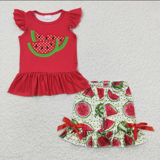 Baby Girls Watermelon Summer Shorts Sets