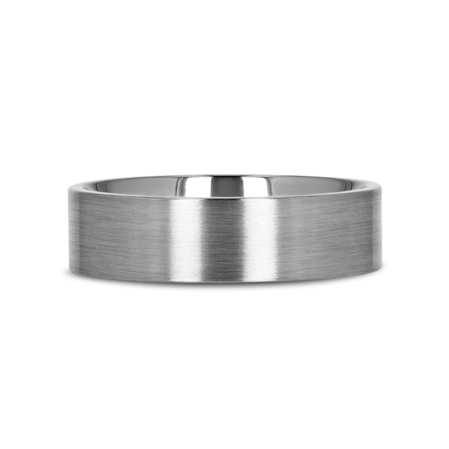 SOLAR Flat Profile Brushed Finish Men’s Titanium Wedding Band – 6mm & 8mm
