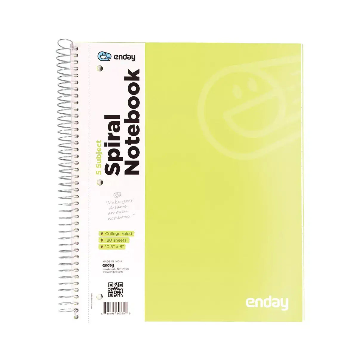 Spiral Notebook 5-Subject Cr 180 Ct.