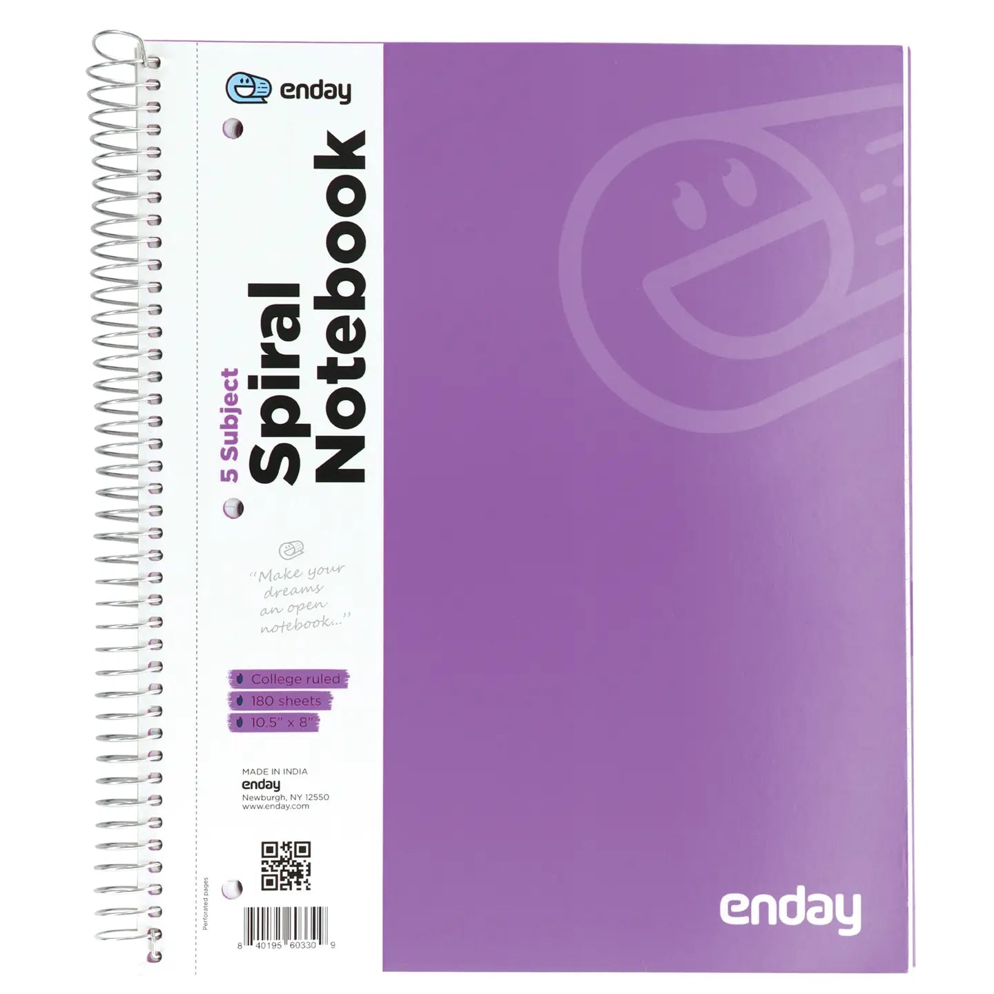 Spiral Notebook 5-Subject Cr 180 Ct.