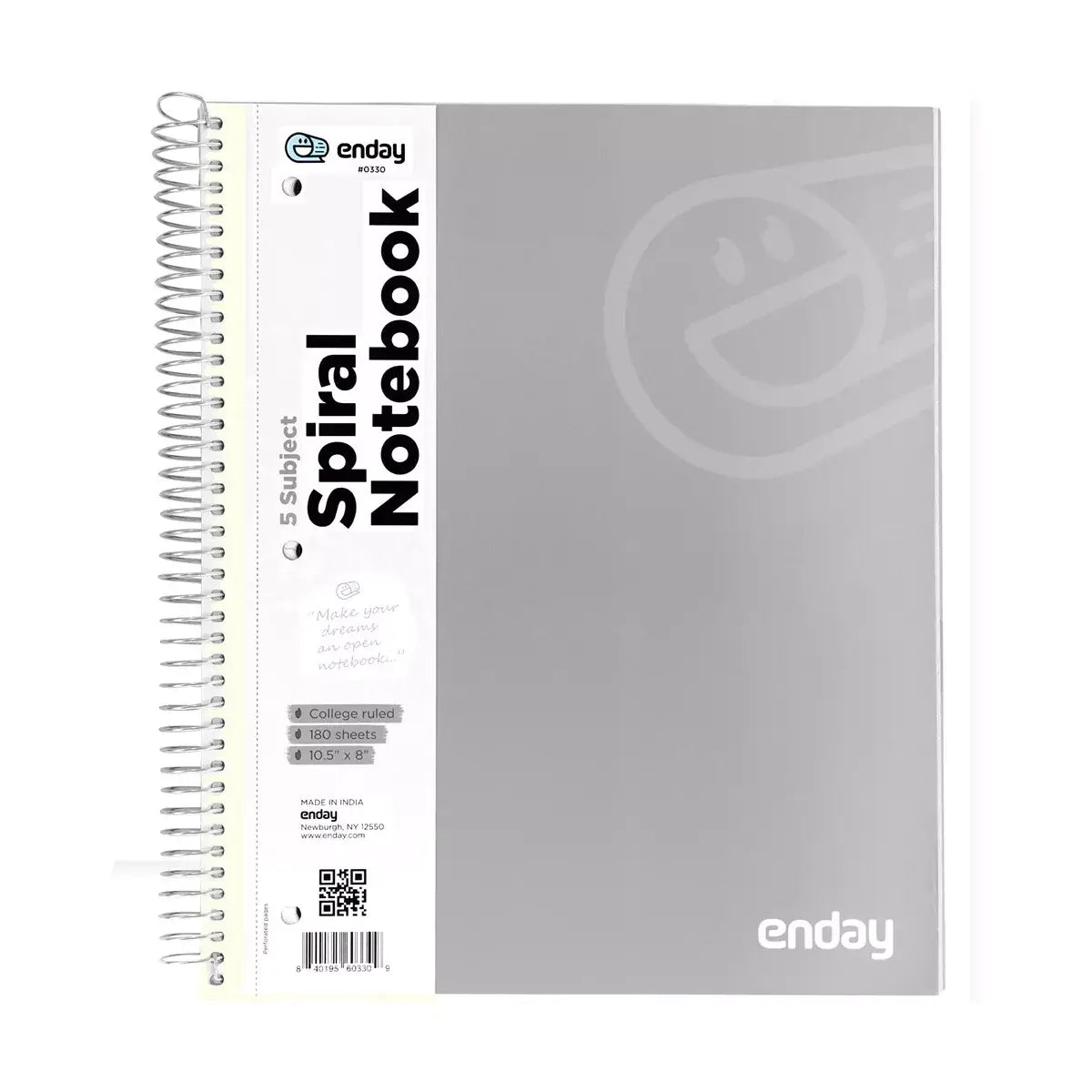 Spiral Notebook 5-Subject Cr 180 Ct.