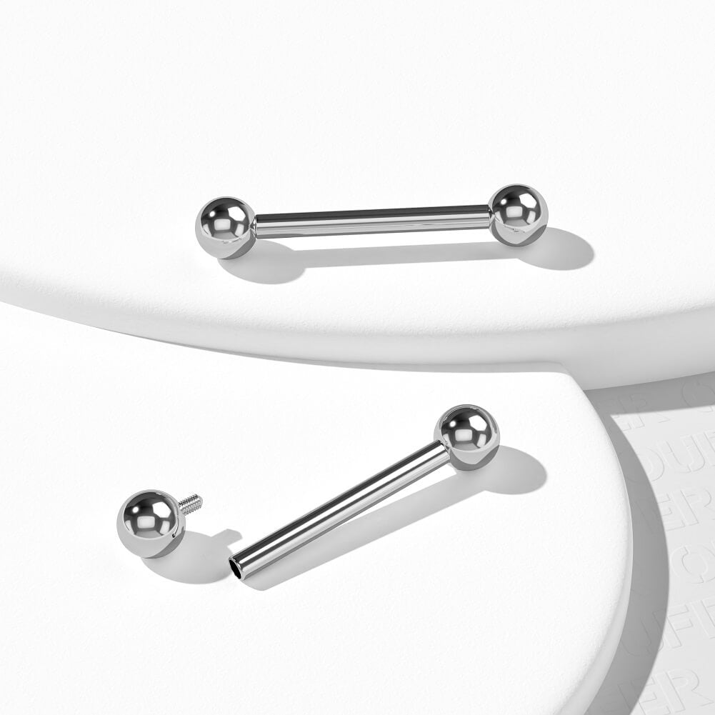 2PCS Internally Threaded Titanium Nipple Rings Pack