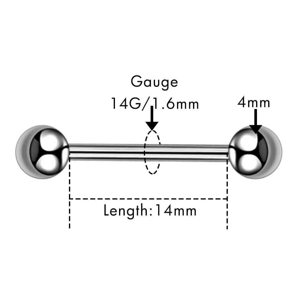 2PCS Titanium Nipple Barbell Pack