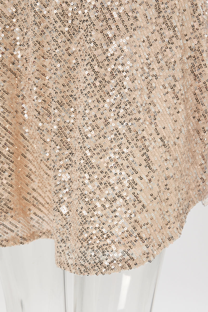 Sexy slight stretch high quality sling sequins bow decor mini dress