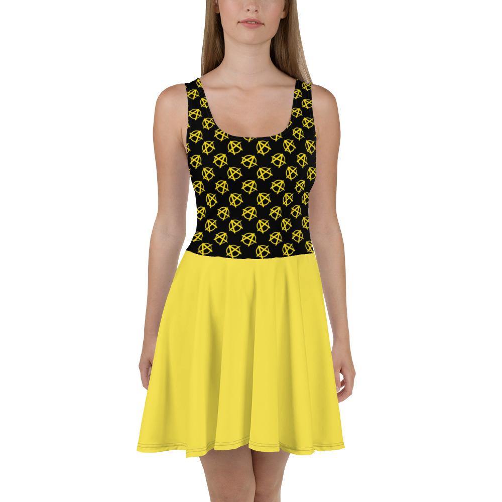 Ancap Anarchy Skater Dress (yellow)