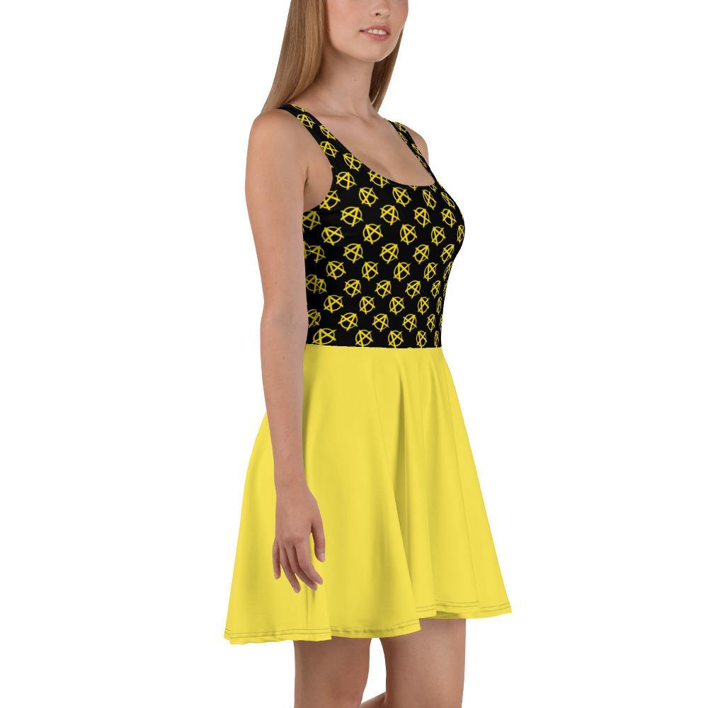 Ancap Anarchy Skater Dress (yellow)