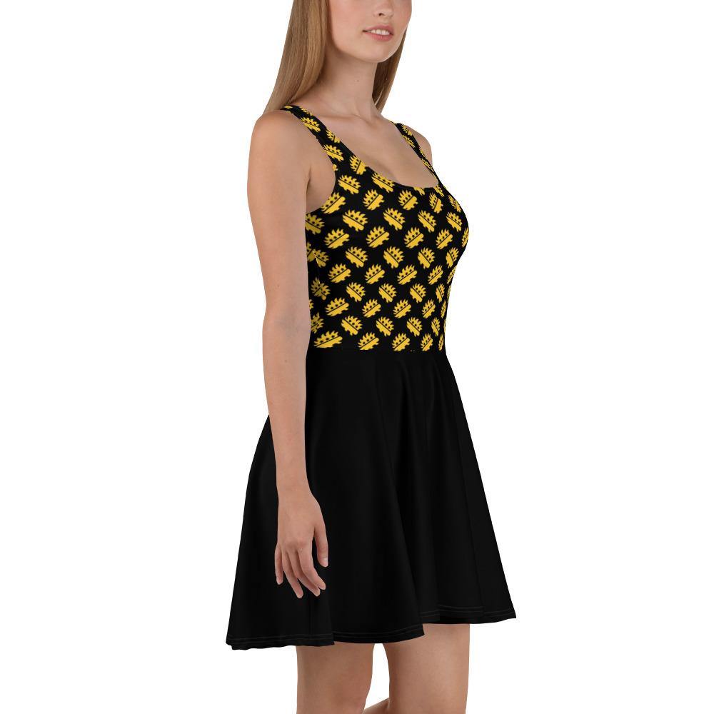 Ancap Porcupine Skater Dress (Black)