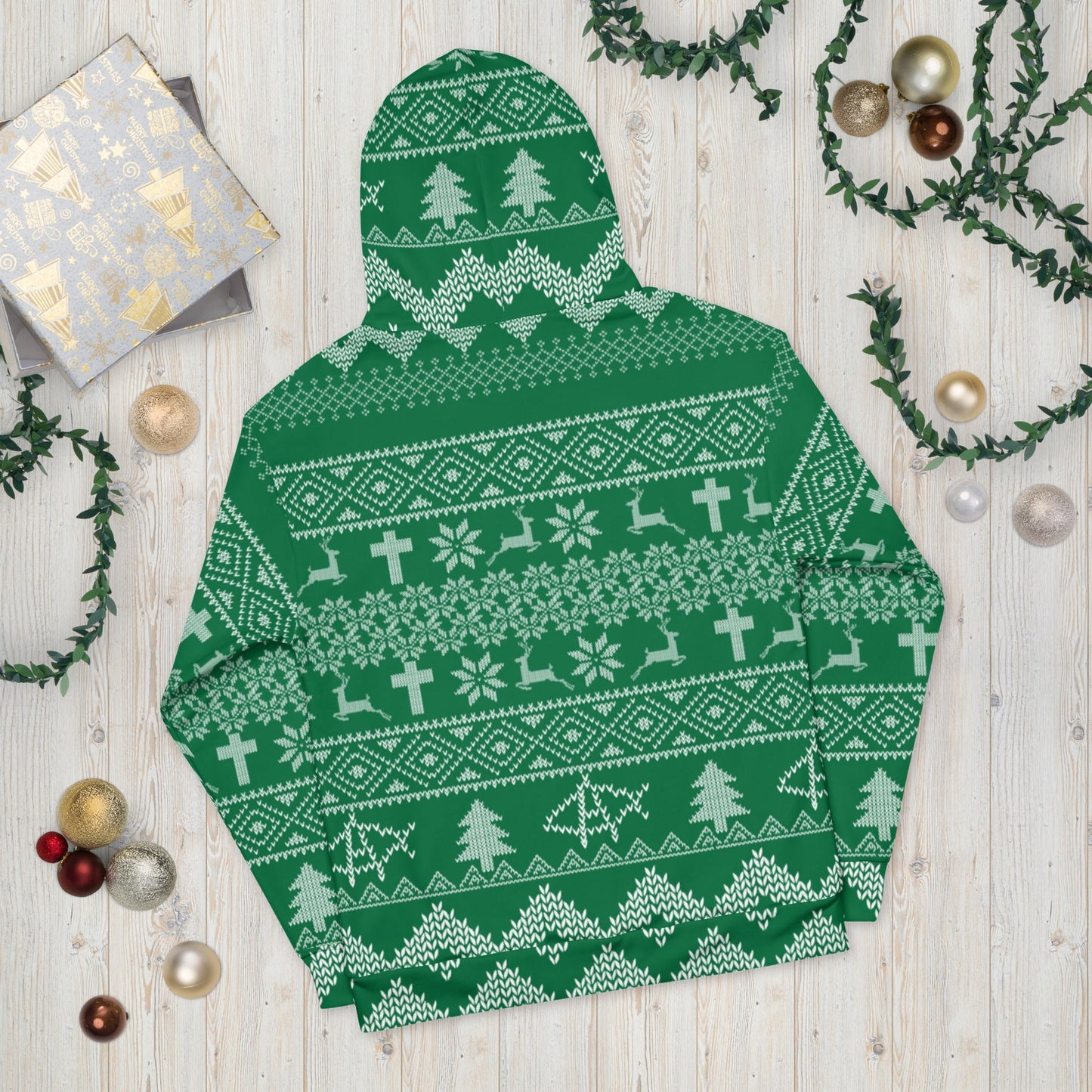AnarchoChristian No King but Christ Unisex Ugly Christmas Sweater Hoodie