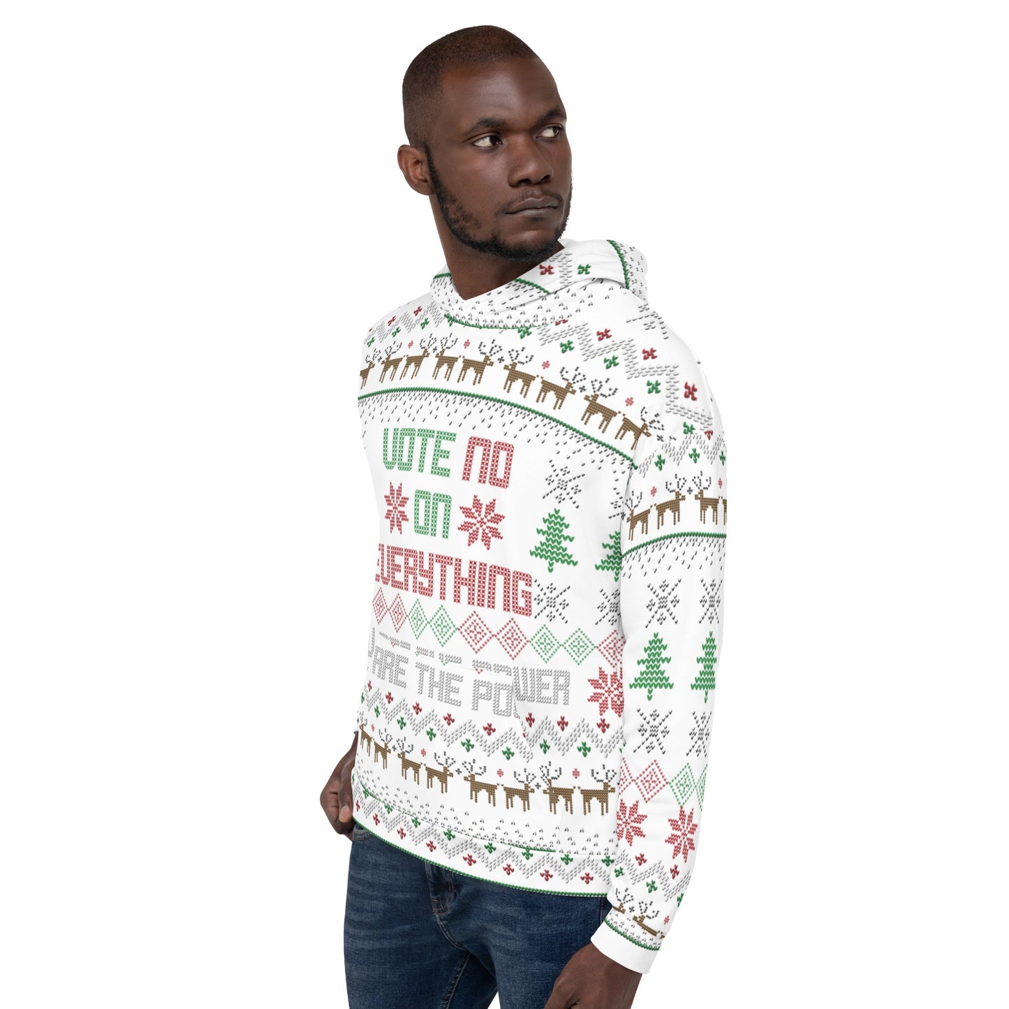 Vote NO on Everything Ugly Christmas Sweater Unisex Hoodie