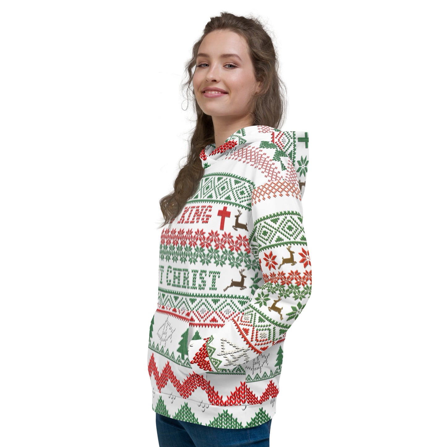 AnarchoChristian No King but Christ Unisex Ugly Christmas Sweater Hoodie