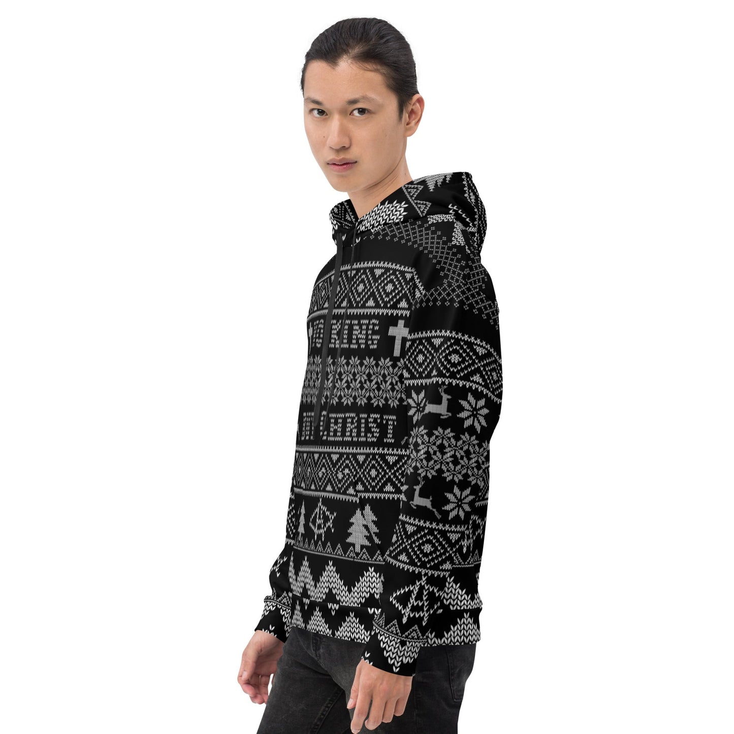 AnarchoChristian No King but Christ Unisex Ugly Christmas Sweater Hoodie