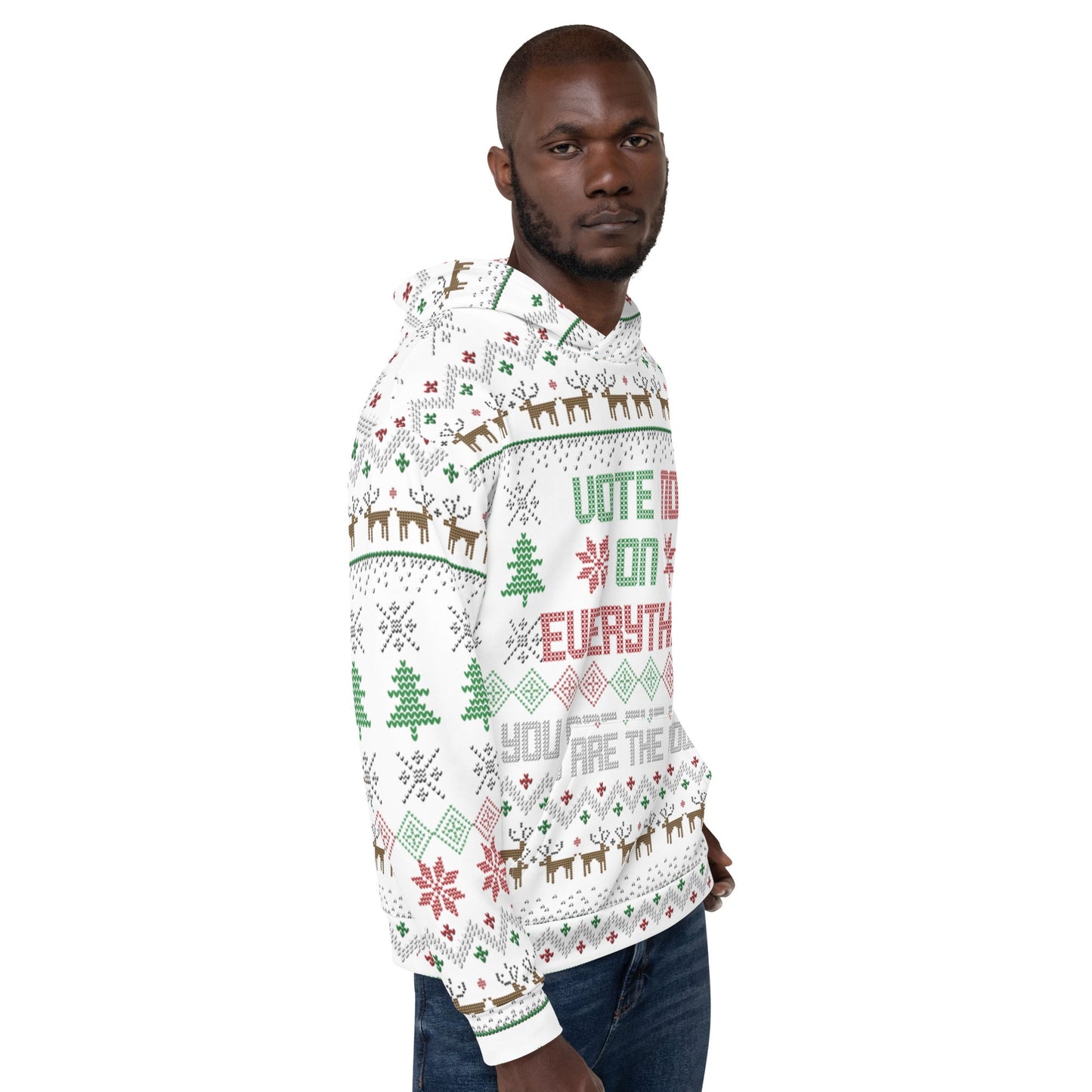 Vote NO on Everything Ugly Christmas Sweater Unisex Hoodie