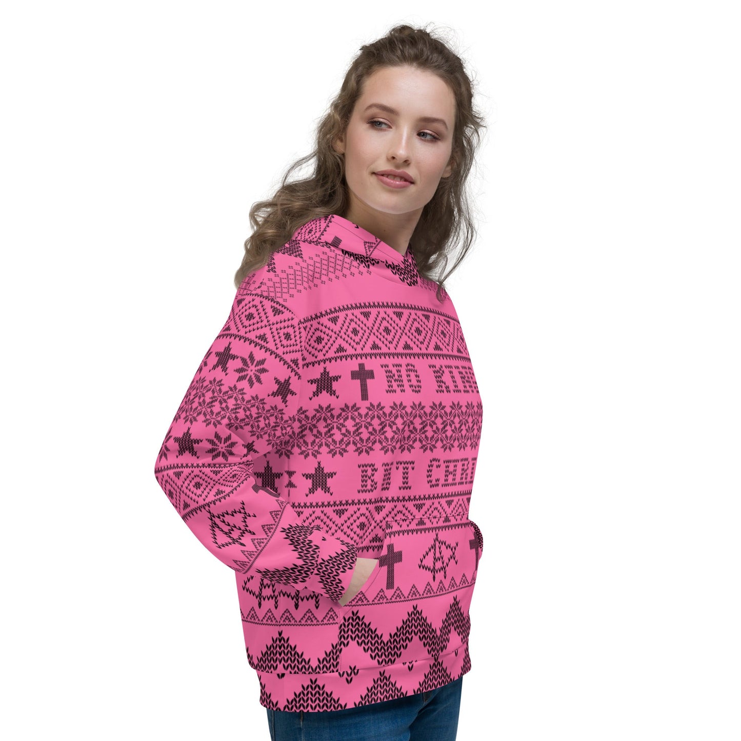 AnarchoChristian No King but Christ Unisex Ugly Christmas Sweater Hoodie