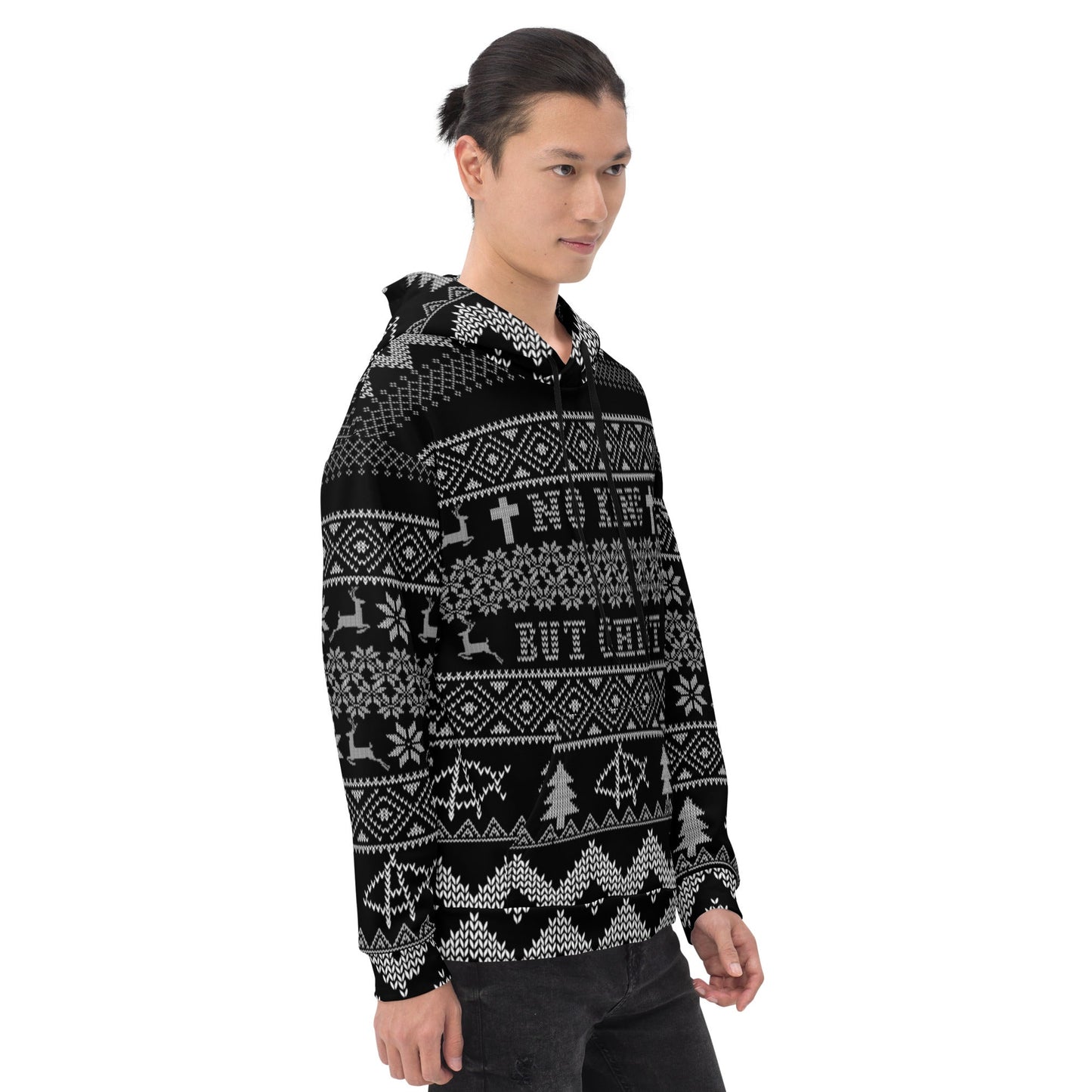 AnarchoChristian No King but Christ Unisex Ugly Christmas Sweater Hoodie