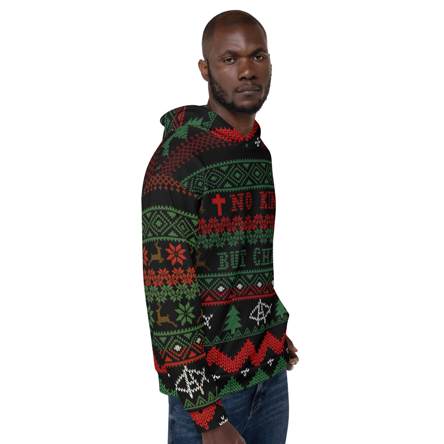 AnarchoChristian No King but Christ Unisex Ugly Christmas Sweater Hoodie