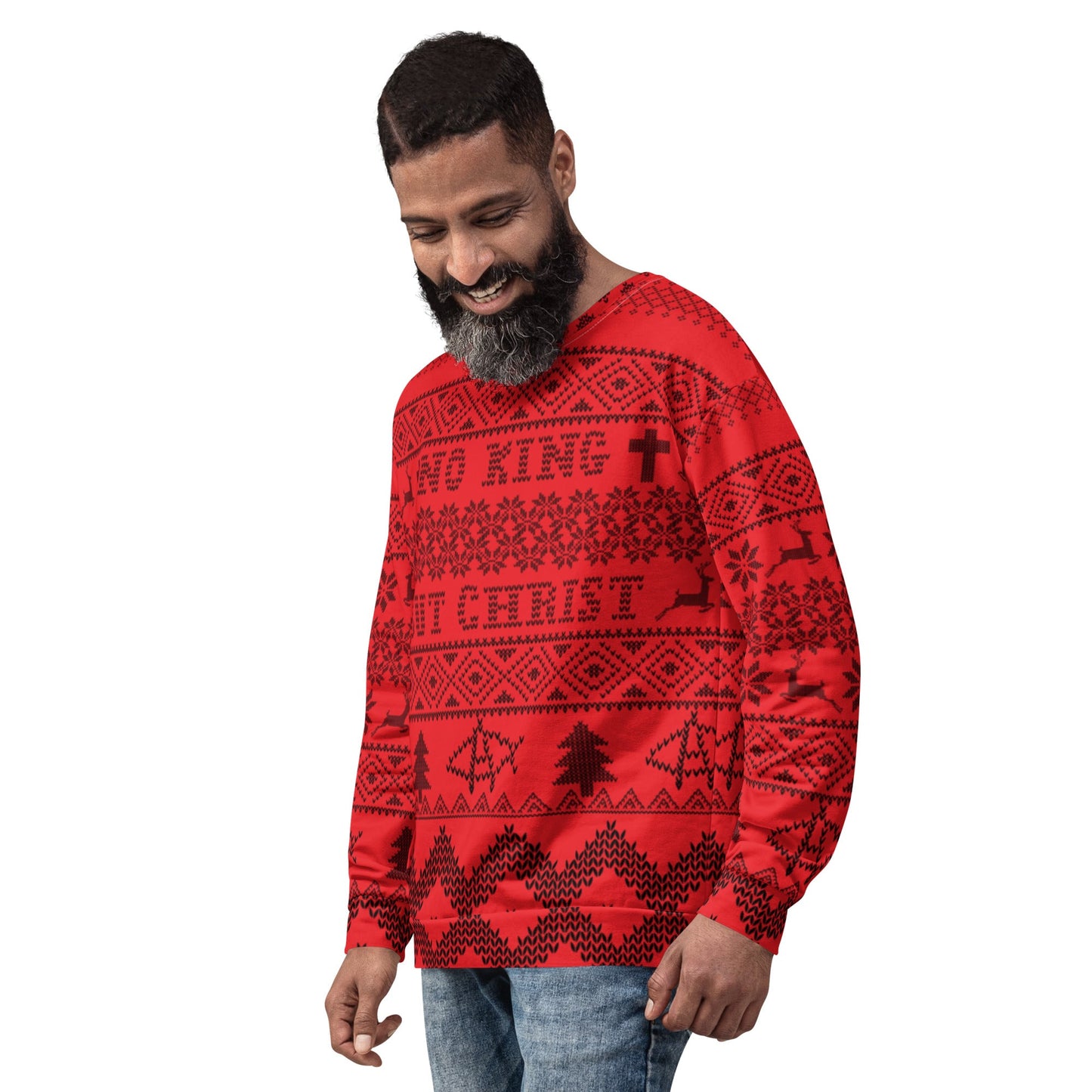 AnarchoChristian No King but Christ Unisex Ugly Christmas Sweater