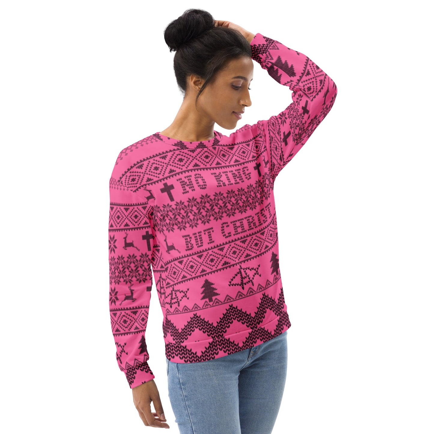 AnarchoChristian No King but Christ Unisex Ugly Christmas Sweater